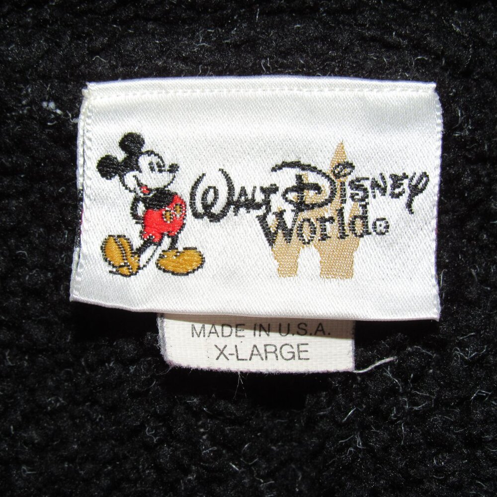 Vintage Mickey Mouse Disney World Black Fleece Pullover 1/4 Zip Women's XL - Picture 10 of 10